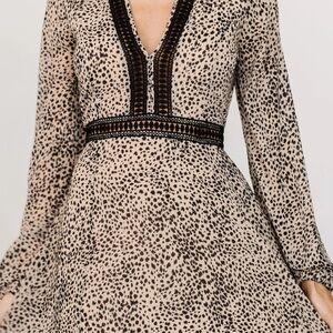 Baltic Born Animal Print Maxi Dress with Black Lace